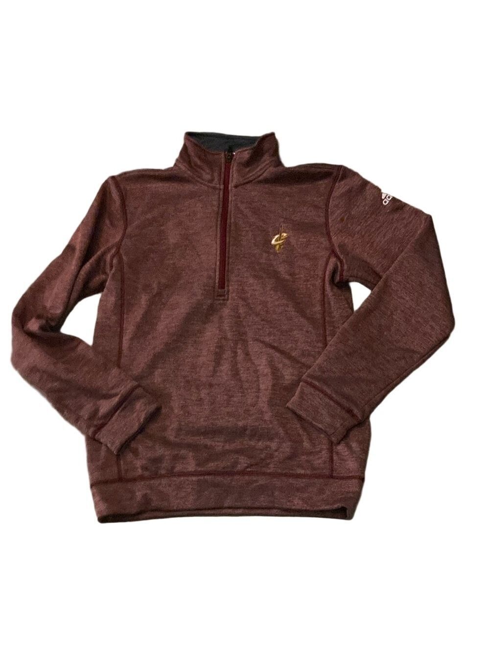 Adidas burgundy cavs climawarm team issue 1/2 zip pullover size small